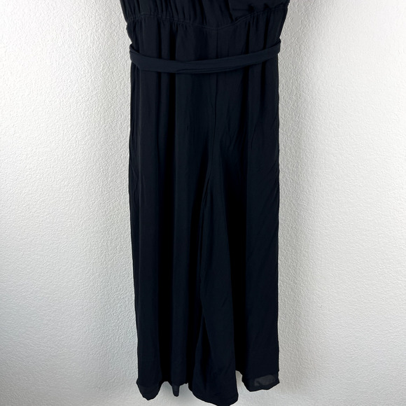 Aritzia Babaton Maximillian Jumpsuit Womens Medium Black Crop Wide Leg Minimal - Picture 9 of 14